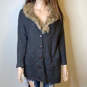 Lane Bryant Faux Cardigan Sweater Sz 18/20 Gray
